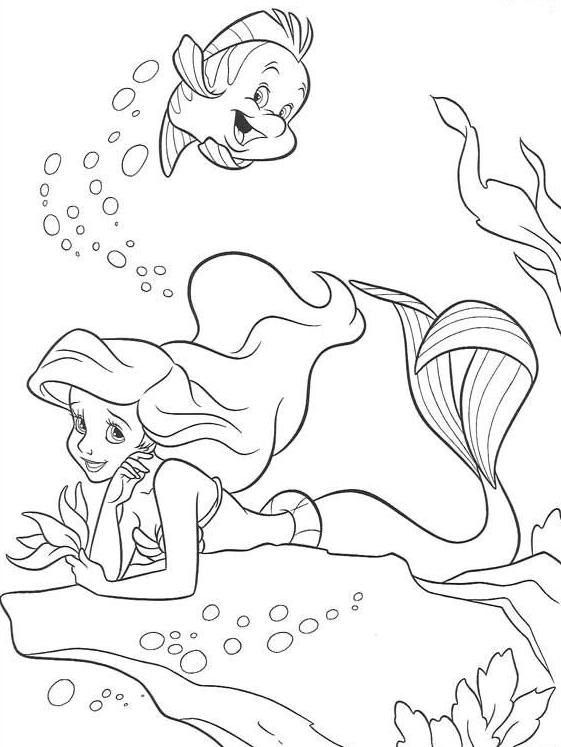 coloriage Arielle la petite sirene reve
